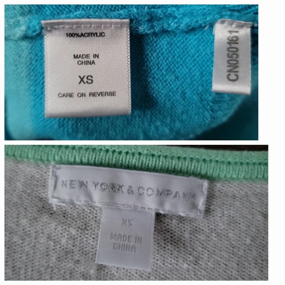 J. Crew NYC Bundle Lot of 2 Multicolored Pink Purple Blue Long Sleeve Sweater XS